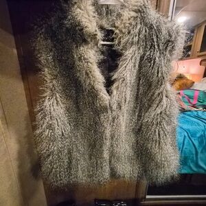 Women's Faux Fur Vest - Gray